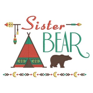 Sister Bear Tribal Filled Machine Embroidery Design Digitized Pattern